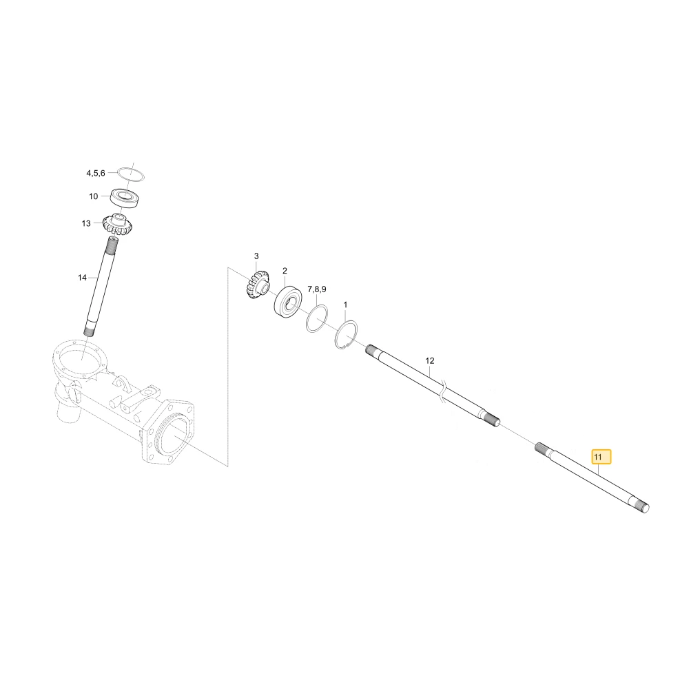 Wał lewego koła zębatego mechanizmu różnicowego KIOTI T5520-32013