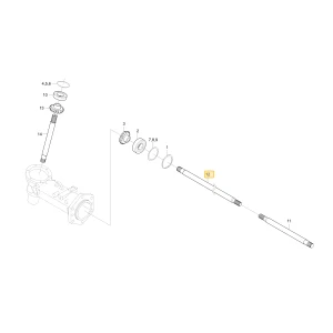 Wał prawego koła zębatego mechanizmu różnicowego KIOTI T5520-32023
