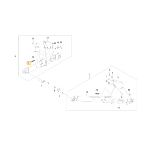 Korpus dolnego prawego łącznika KIOTI T5527-58121