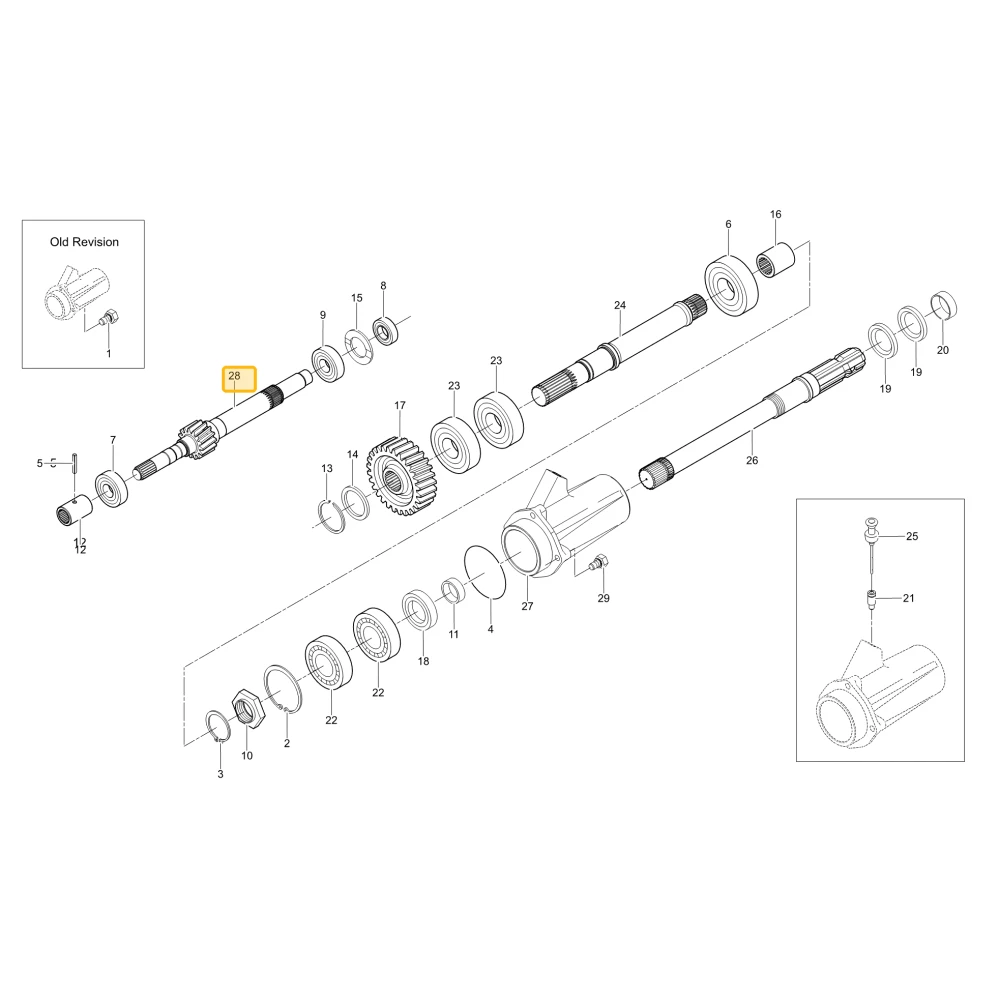 Wał koła zębatego 15 KIOTI T5528-23911