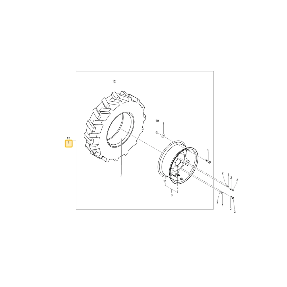 Lewa opona 13.6 26 8PR KIOTI T5620-28502