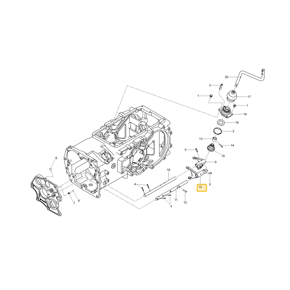 Widełki zmiany biegów zakresu biegów H M, KIOTI T5710-23121