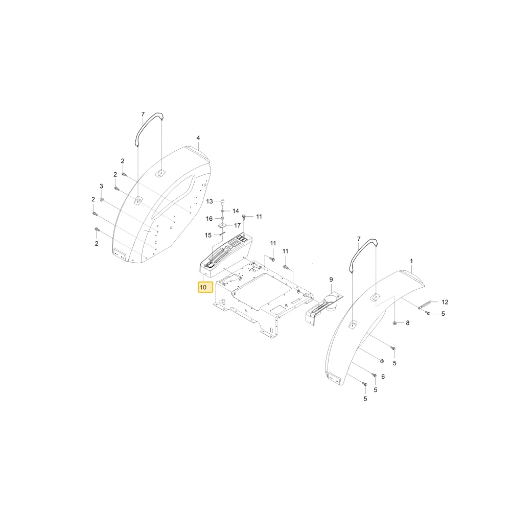 Prowadnica prawej dźwigni ROPS KIOTI T5710-52663