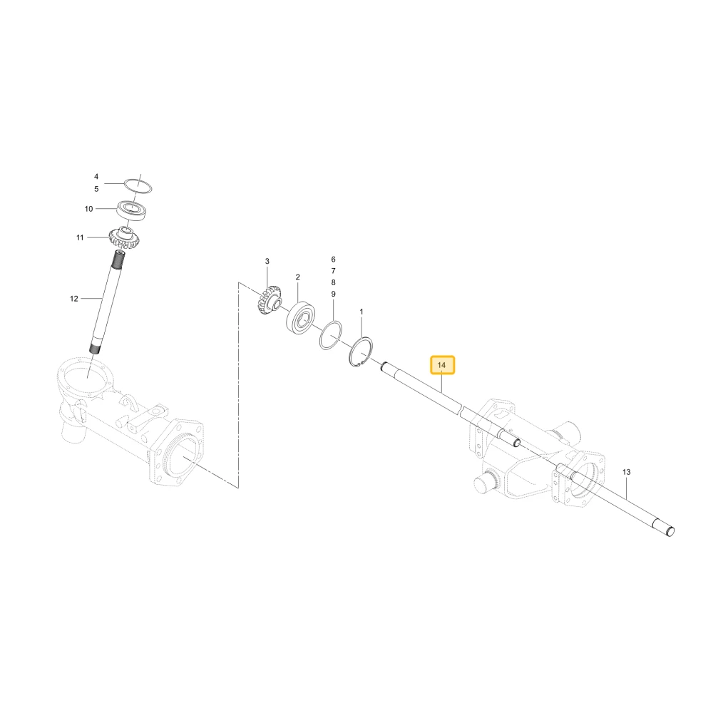 Wał prawego koła zębatego mechanizmu różnicowego KIOTI T5715-43221