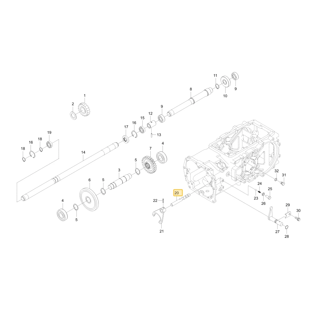 Drążek widełek zmiany biegów 4WD KIOTI T5715-44582
