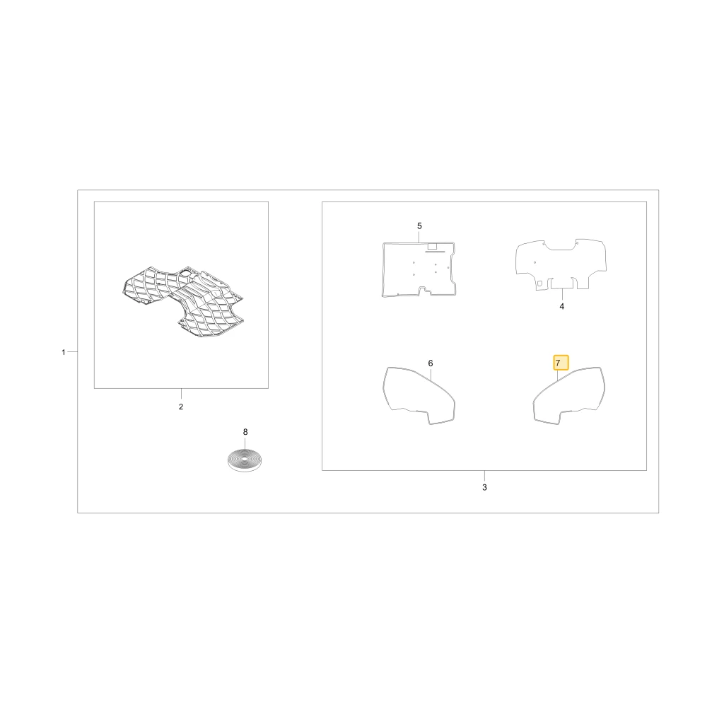 Wewnętrzny prawy błotnik Material KIOTI T5715-88041
