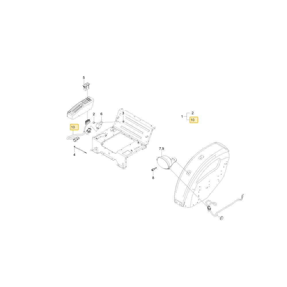 Wiązka przewodów lampy roboczej KIOTI T5758-69361