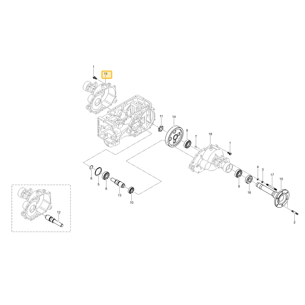 Prawa obudowa Rearaxle KIOTI T5815-28142