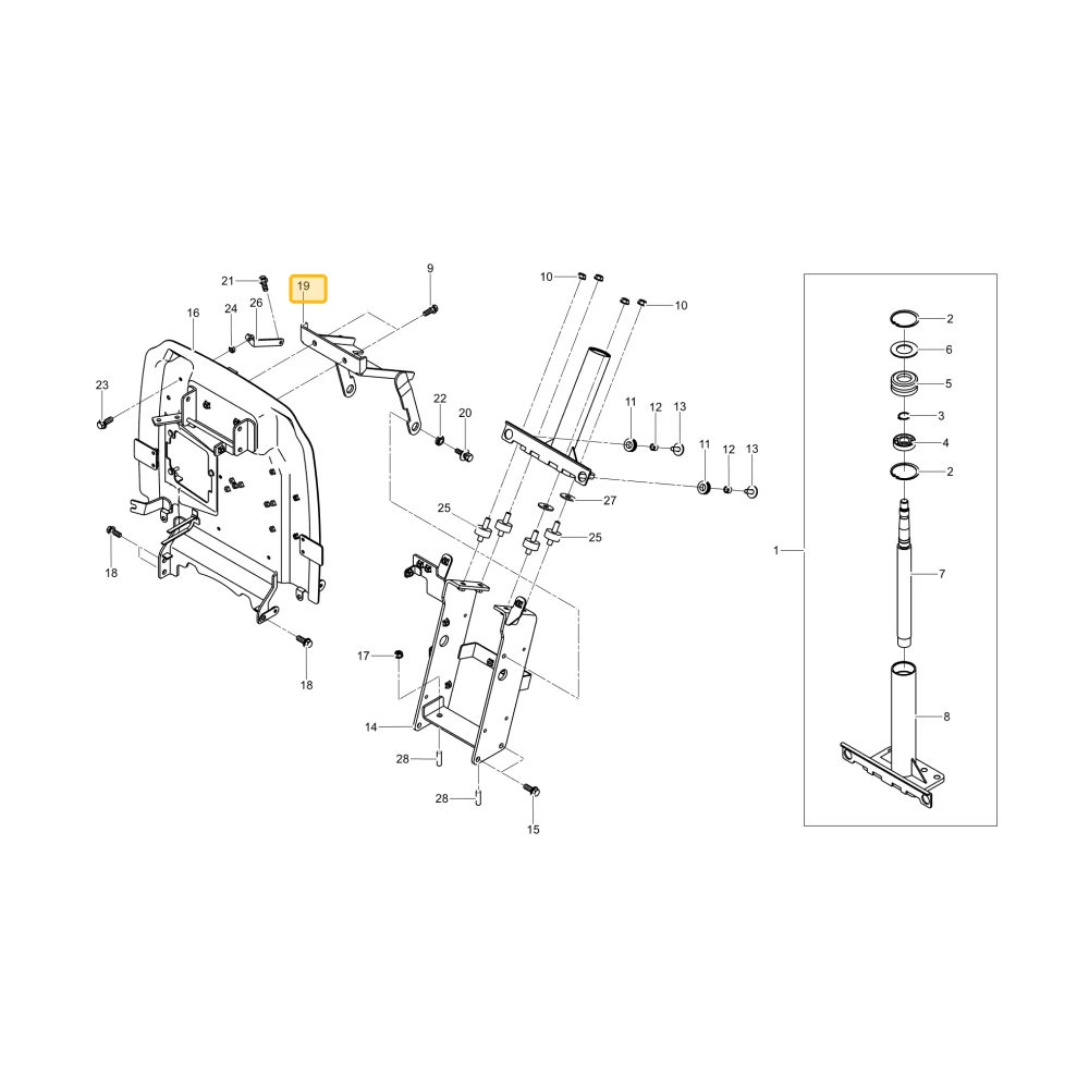 Podpora kolumny kierowniczej KIOTI T5855-60053