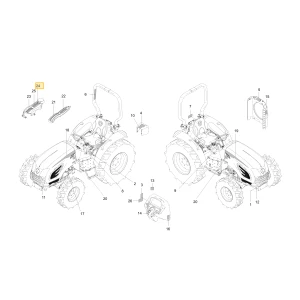 Naklejka podwójnej dźwigni działania KIOTI T5855-67451
