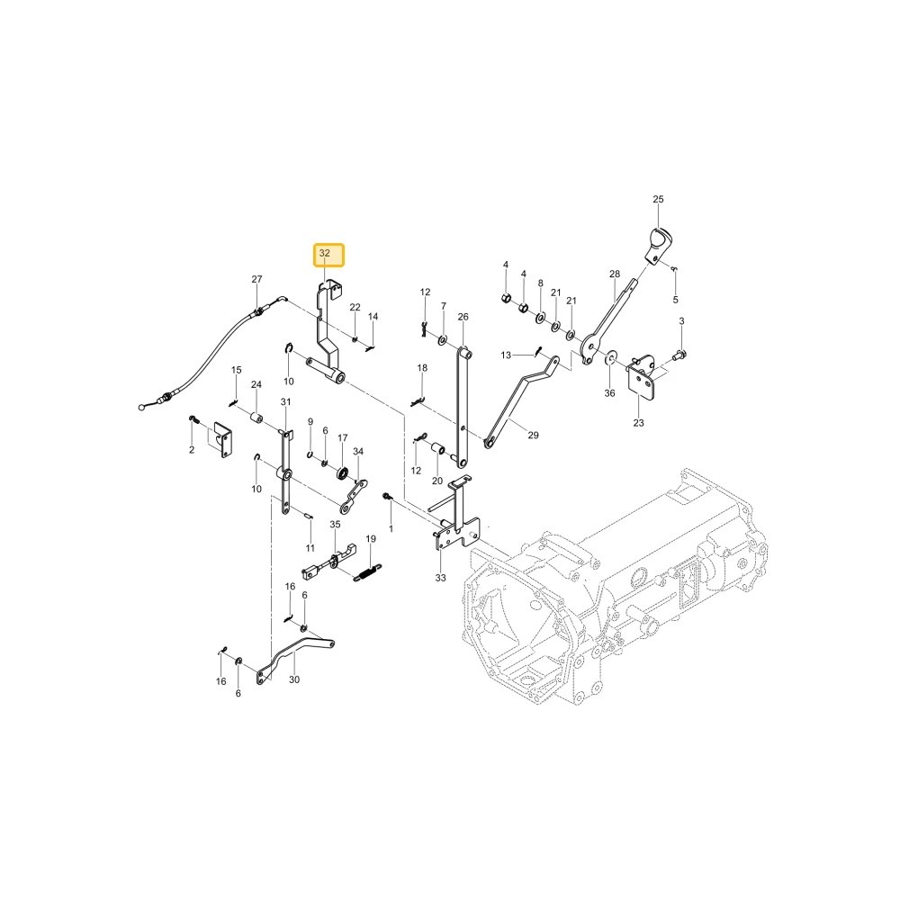 Dźwignia cięgna łączącego RPM KIOTI T5855-91441