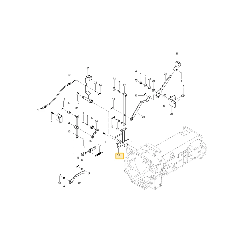 Wspornik łącznika zawiasu pedału RPM KIOTI T5855-91452