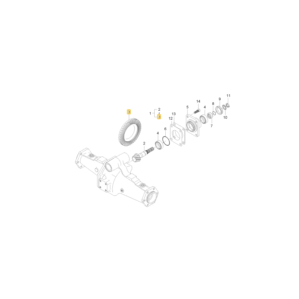 Koło zębate stożkowe spiralne 43 KIOTI T8101-75041
