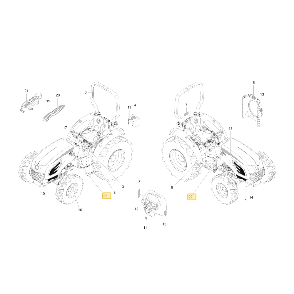 Naklejka modelu CK2610 KIOTI TB16-0003A