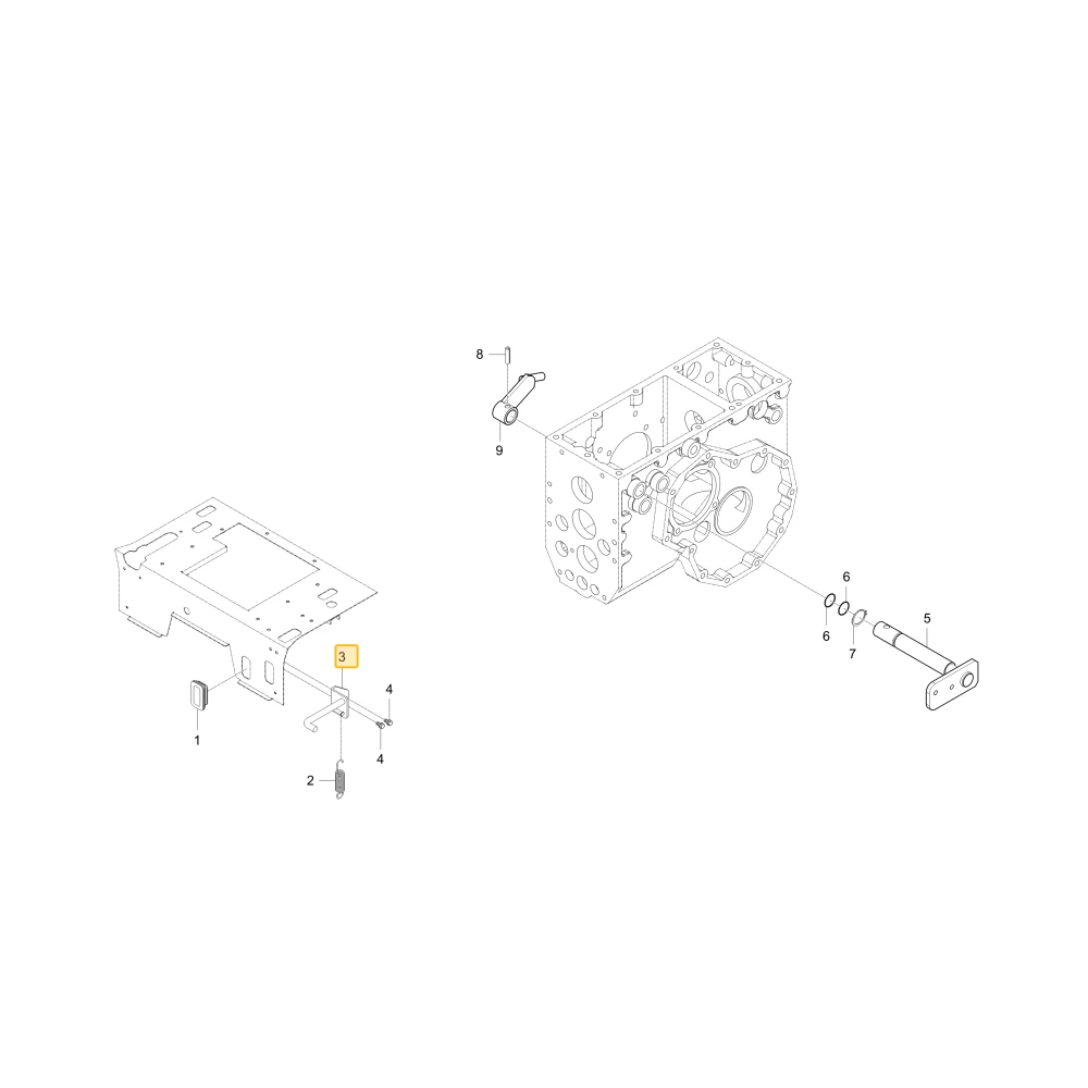 Dźwignia blokady mechanizmu różnicowego KIOTI TB16-0345A