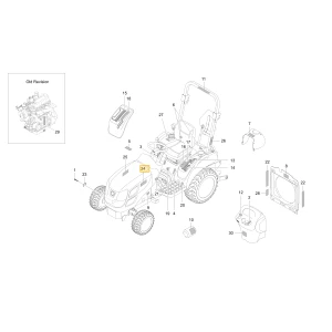 Naklejka lewego modelu CS2510 KIOTI TB26-0016A