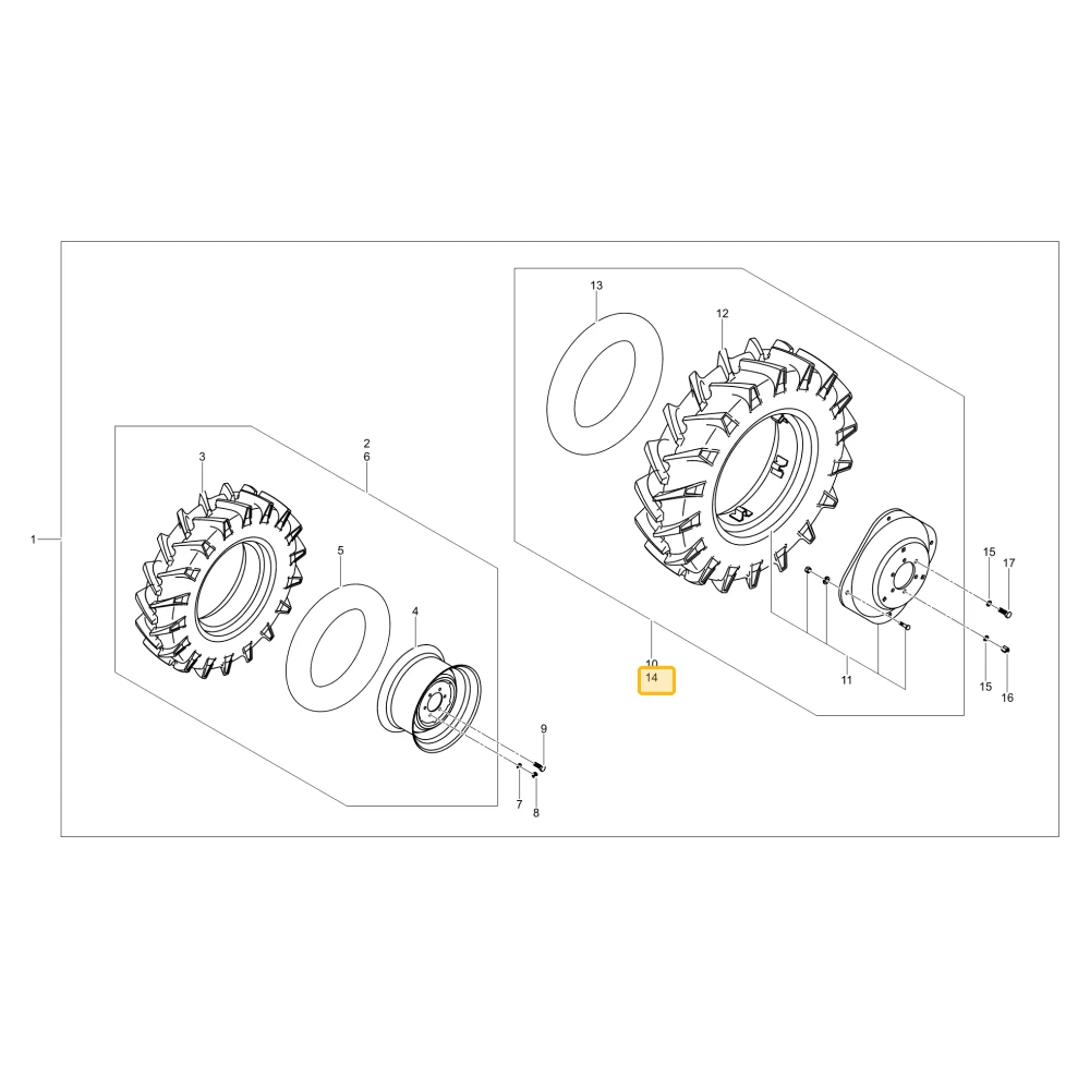 Prawa tylna opona Tiron 11.2X24 8PR KIOTI TC22-0031A