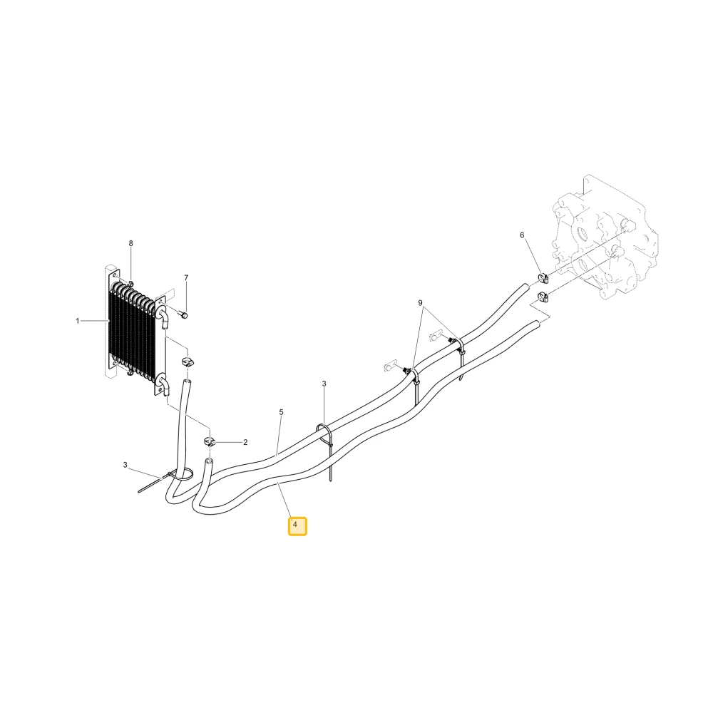 Wąż hydrauliczny chłodzenia P KIOTI TC24-0174A