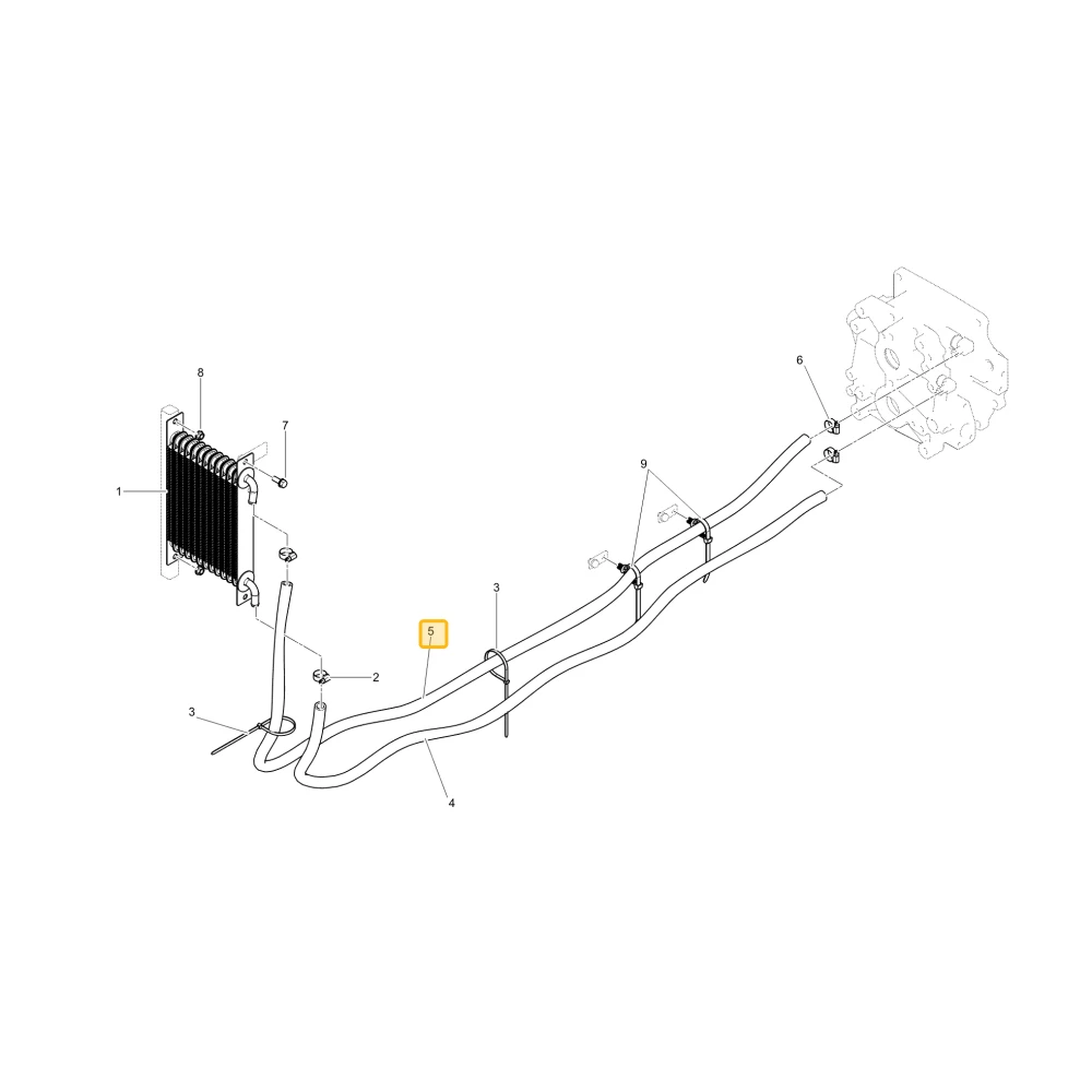 Wąż hydrauliczny chłodzenia T KIOTI TC24-0175A