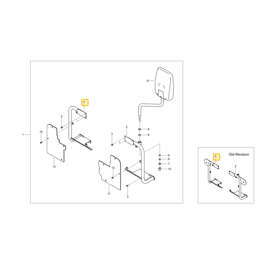 Rama prawego błotnika KIOTI TC26-0071B
