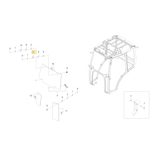Zawias lewych drzwi KIOTI TC26-0275A