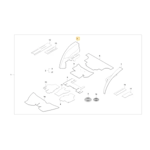Wewnętrzny prawy błotnik Material KIOTI TC26-0285B