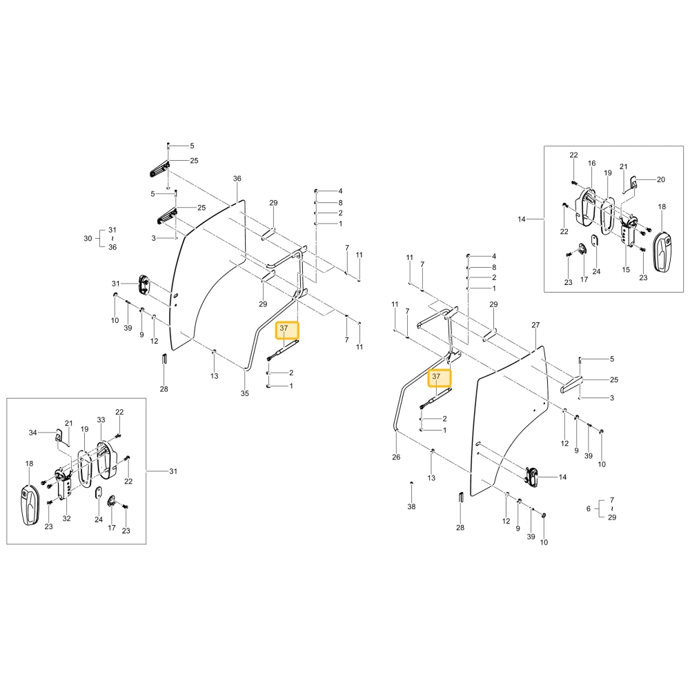 CYLINDER, AIR DOOR KIOTI TC26-0597A