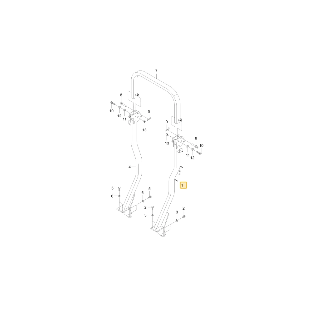 Lewa podpora ROPS KIOTI TC26-1497A