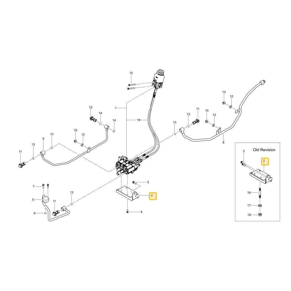 Wspornik zaworu joysticka KIOTI TD24-0063C