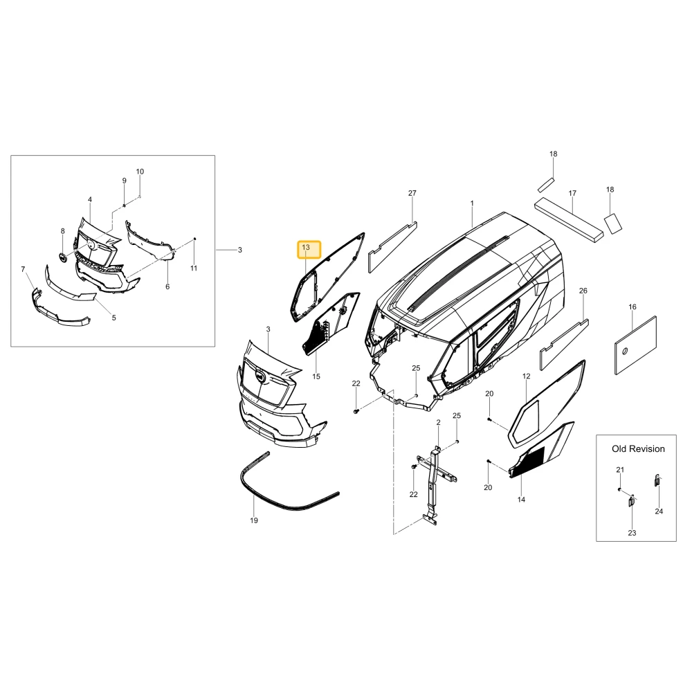 Prawy grill boczny KIOTI TD26-1367B