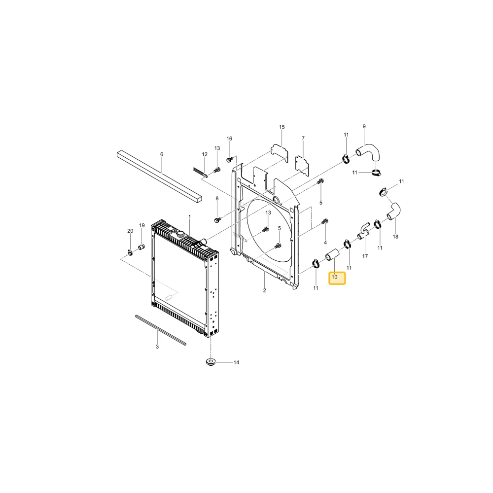 Dolny wąż chłodzenia wody 1 KIOTI TF16-0650B