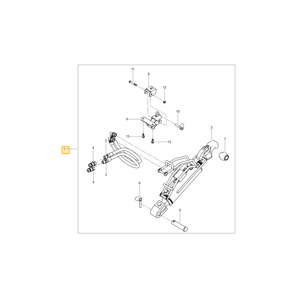 Hydrauliczny łącznik górnego zaczepu TUZ dla RX7040/RX8040 KIOTI TF24-F0007A