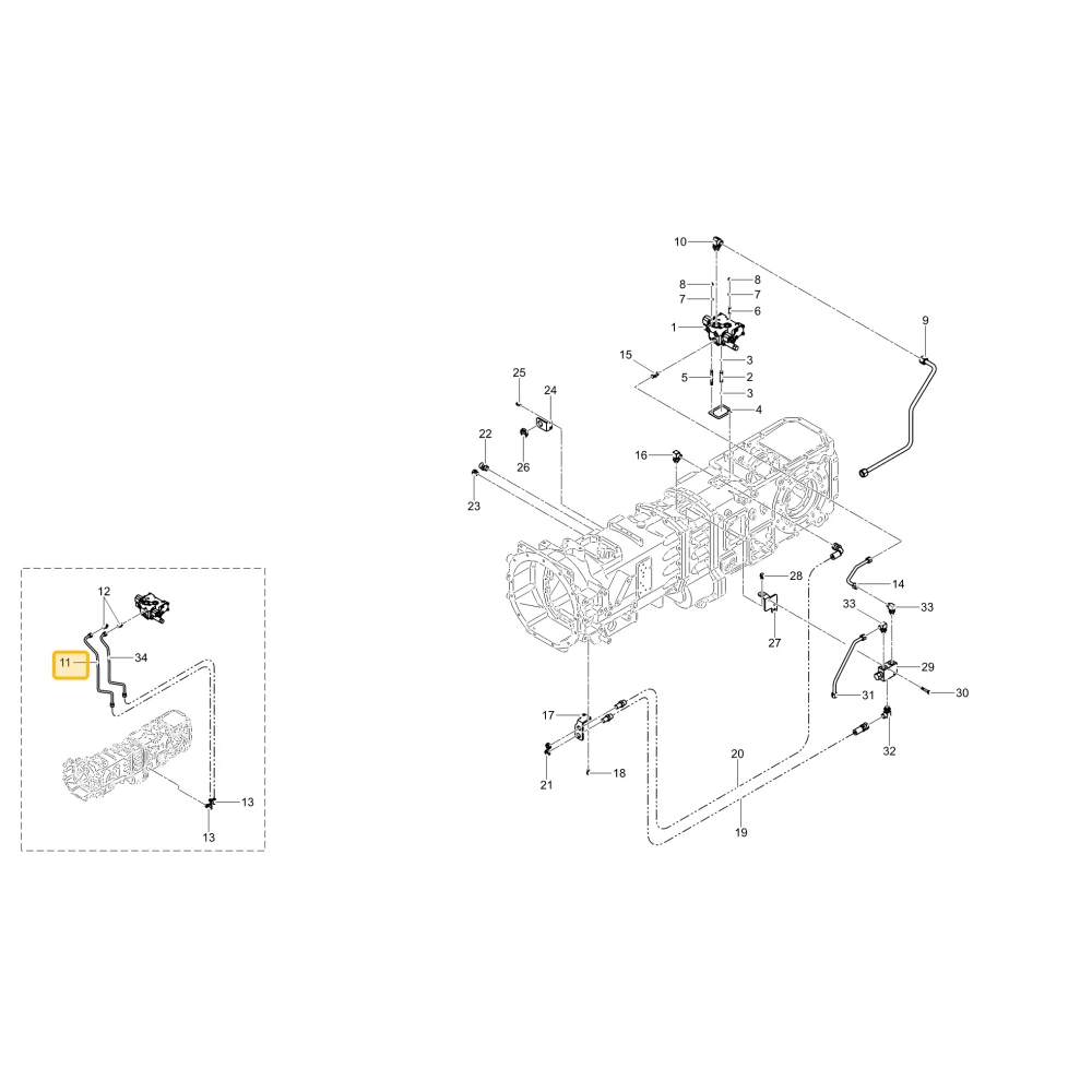 Rurka hydrauliczna 4WD KIOTI TG14-0029B