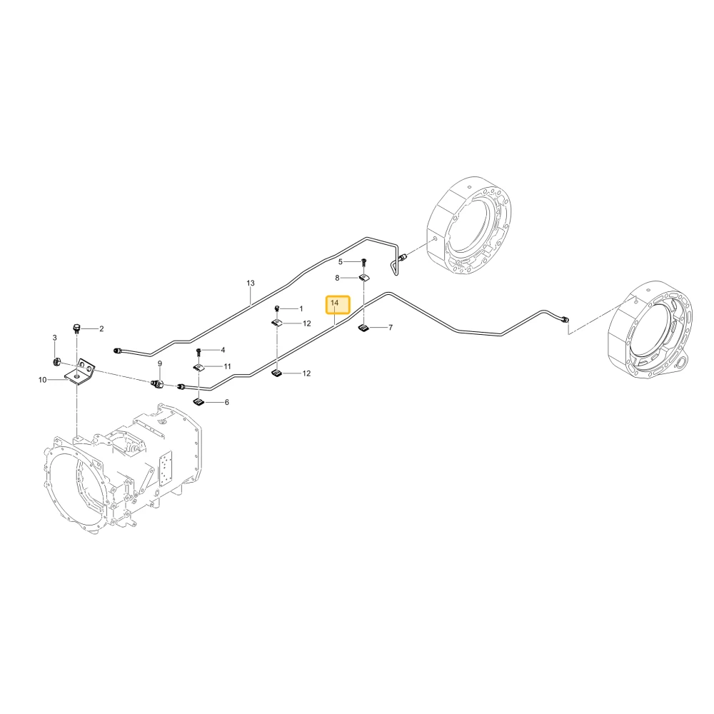 Rurka lewego hamulca KIOTI TG14-0040A