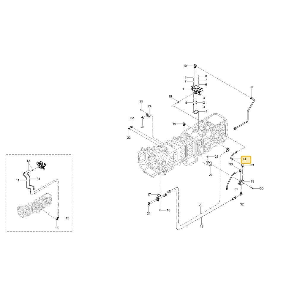 Rurka hydrauliczna T KIOTI TG14-0313A