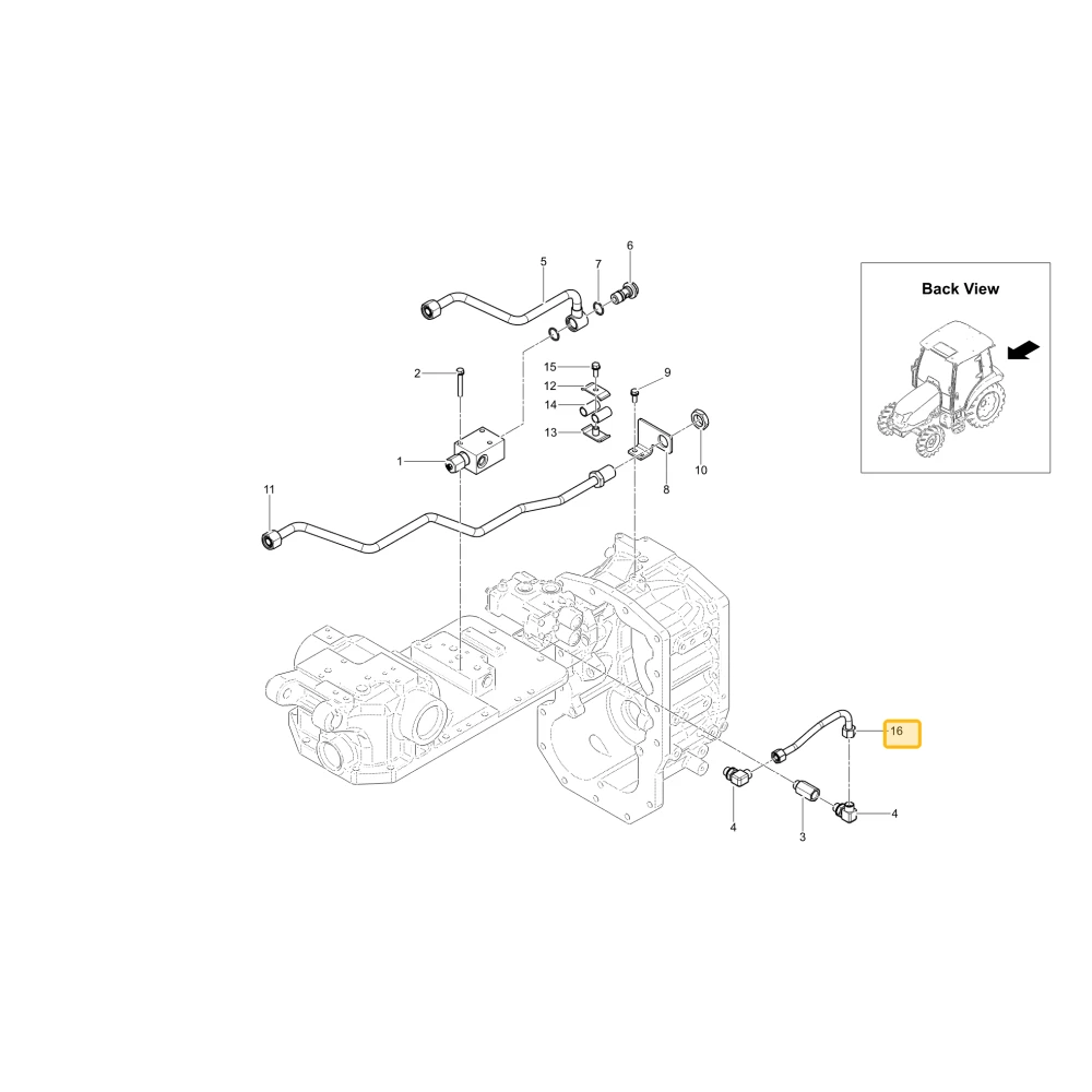 Rurka hydrauliczna WOM Lub KIOTI TG14-0339A