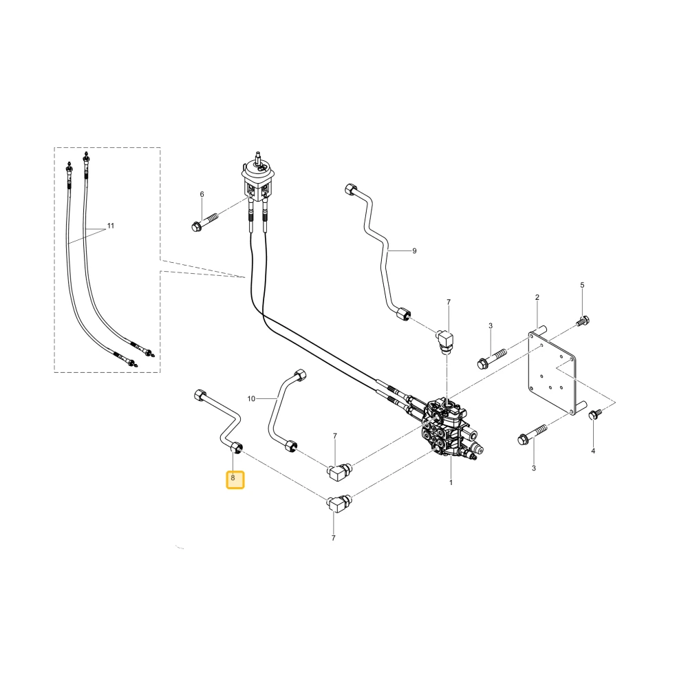 Rurka hydrauliczna Jp KIOTI TG14-0389A