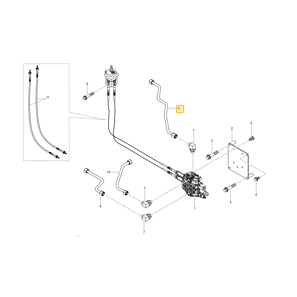 Rurka hydrauliczna JC1 KIOTI TG14-0390A