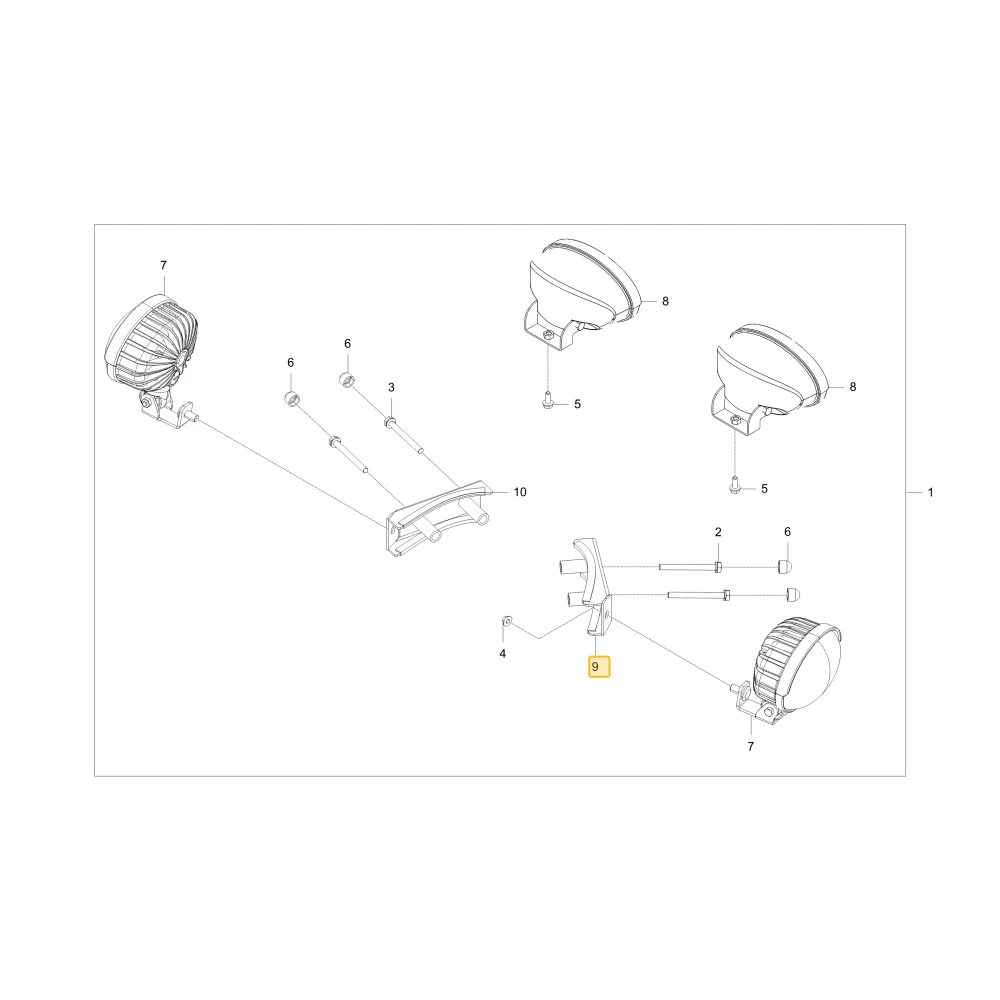Wspornik lewej lampy roboczej KIOTI TG16-0226A