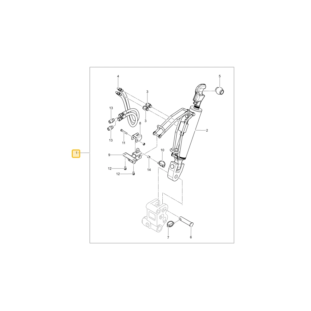 Górny łącznik hydrauliczny HX1302/HX1402 KIOTI TG34-F0009A