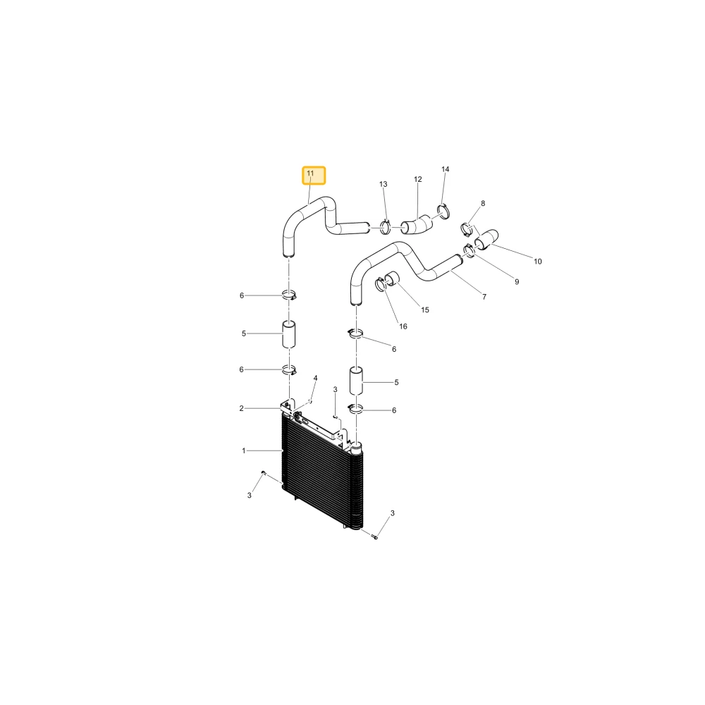 Rura prawego intercoolera KIOTI TG36-0061A
