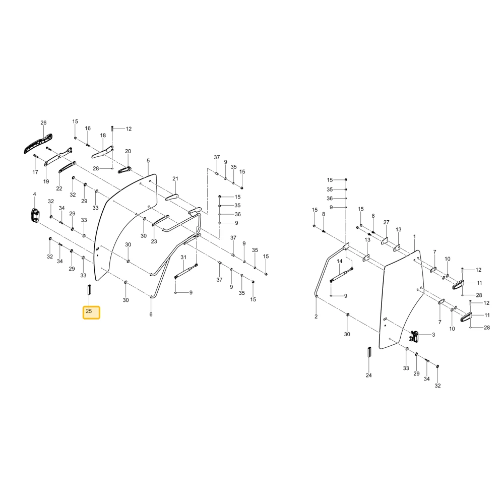 WEATHERSTRIP, DOOR-RH KIOTI TG36-0644A
