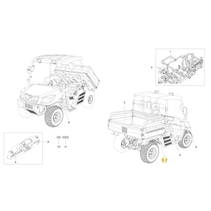 Naklejka prawego pokładu koszącego osłony KIOTI U3215-85511