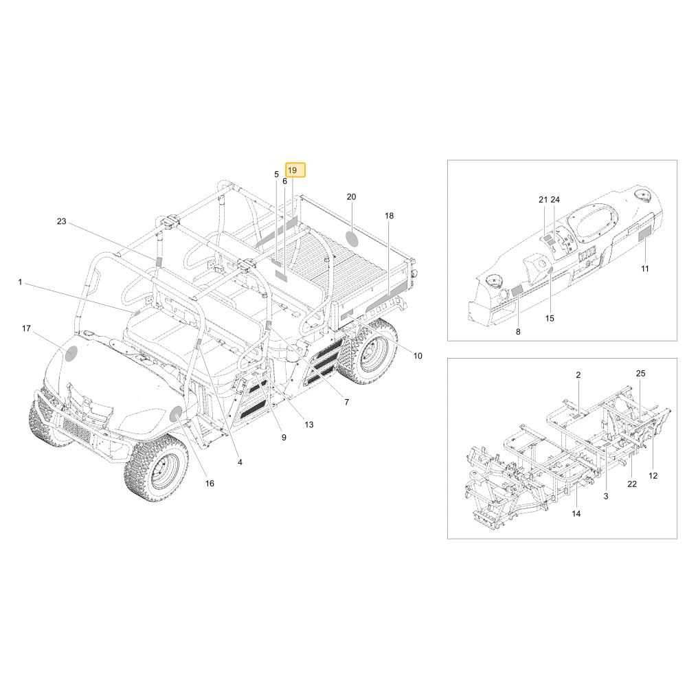 Naklejka prawego pokładu koszącego bocznego osłony KIOTI U3410-98062