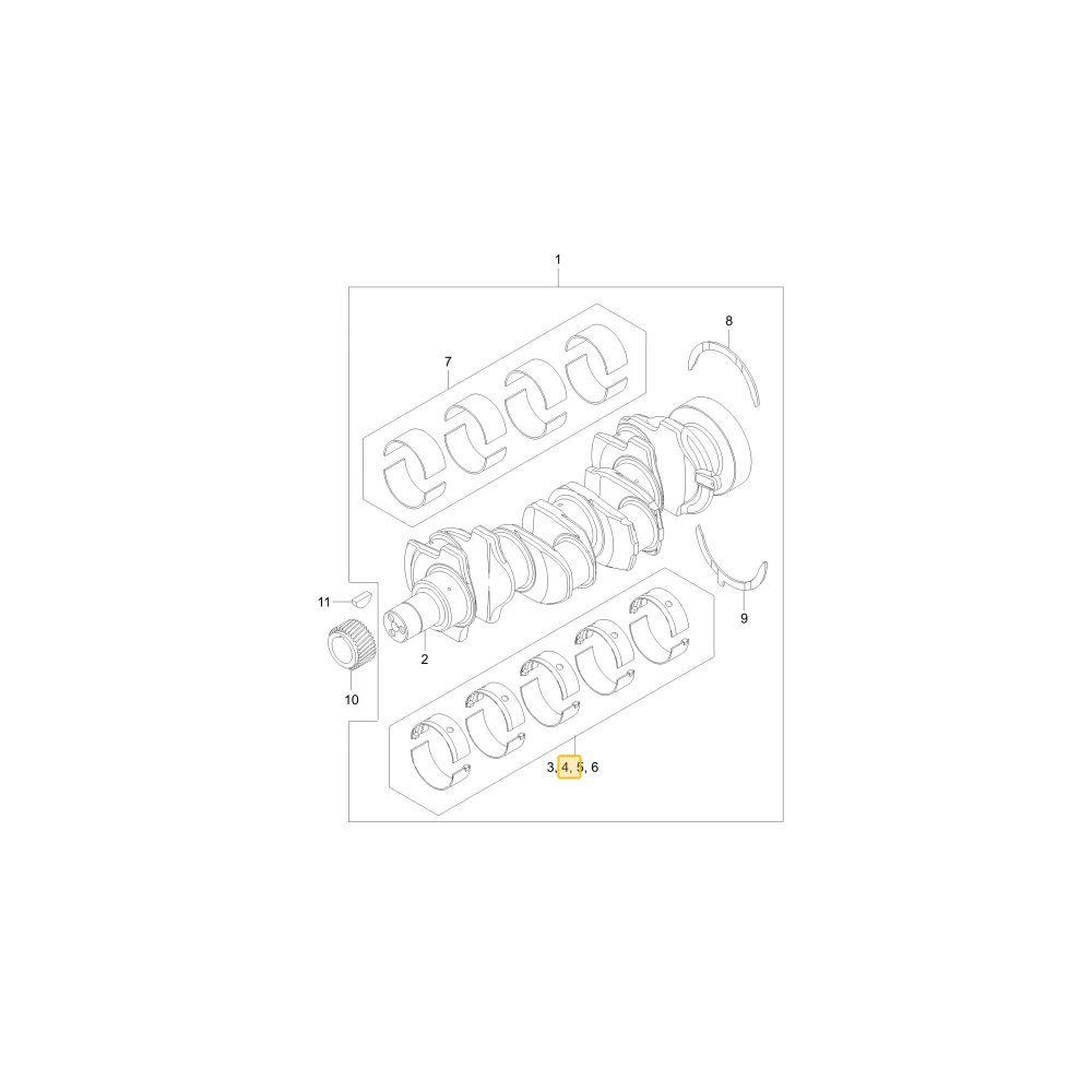 MAINBEARINGKIT,U/S(-0.25MM) KIOTI U5MB0033A