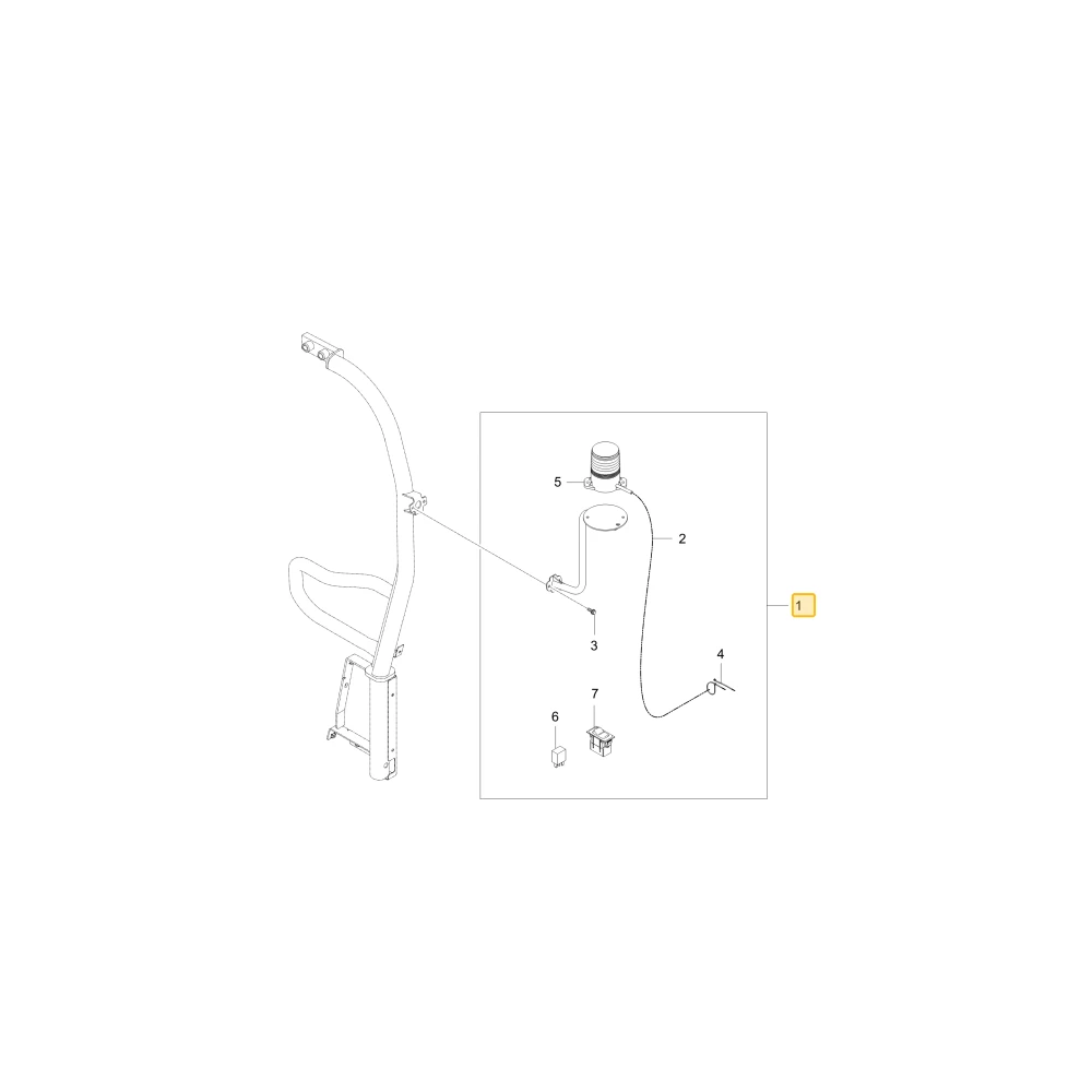 Lampa sygnalizacyjna do K9 bez kabiny KIOTI UD26-A0031B