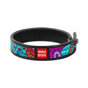 WAUDOG Design bransoletka z wzorem "Lato", naturalna skóra (szerokość 15 mm, długość 18-20 cm) czarny