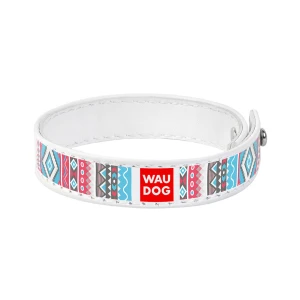 WAUDOG Design bransoletka z wzorem "Etno", naturalna skóra (szerokość 15 mm, długość 18-20 cm) biały