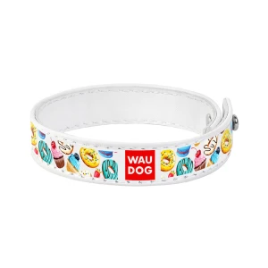 WAUDOG Design bransoletka z wzorem "Pączki", naturalna skóra (szerokość 15 mm, długość 18-20 cm) biały