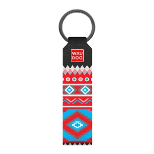 WAUDOG Design brelok do kluczy z wzorem "Etno", naturalna skóra (szerokość 20 mm, długość 95 cm) czarny